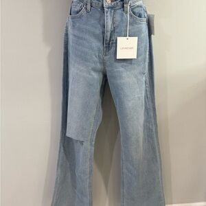 Blue Flare Wide Leg High-Waisted Jeans